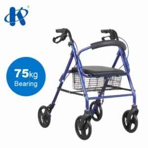 Aluminum Frame 4 Wheeled Four Wheel Walker With Seat Deluxe Design Heavy Duty Rollator KY 9146L - Image 2