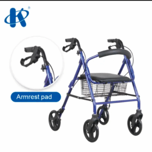 Aluminum Frame 4 Wheeled Four Wheel Walker With Seat Deluxe Design Heavy Duty Rollator KY 9146L - Image 6