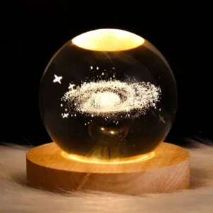 USB LED Night Light Galaxy Saturn Moon Creative Crystal Ball - Image 1