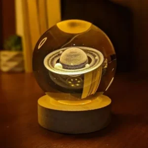 USB LED Night Light Galaxy Saturn Moon Creative Crystal Ball - Image 3